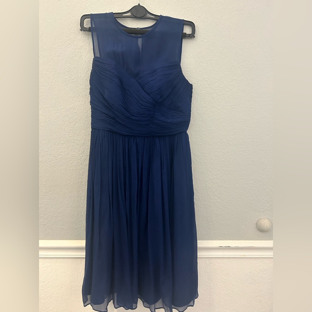 J. Crew Deep Blue 100% Silk Dress, sz 2